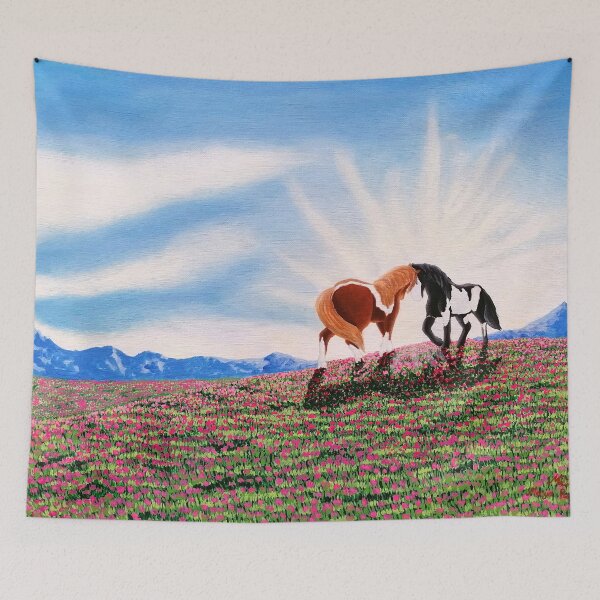 Item preview, Horses in the meadows designed and sold by "mariadreamart".