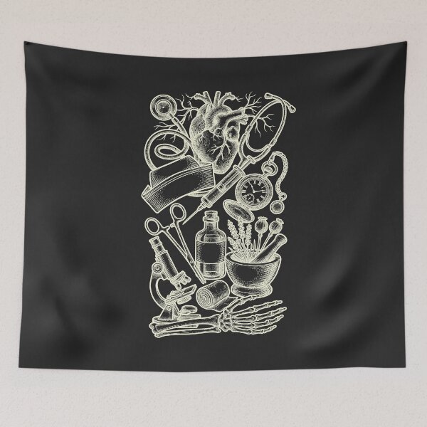 Item preview, Vintage Medical Night Study - Cream on Dark Aesthetic designed and sold by DigitalGlade.