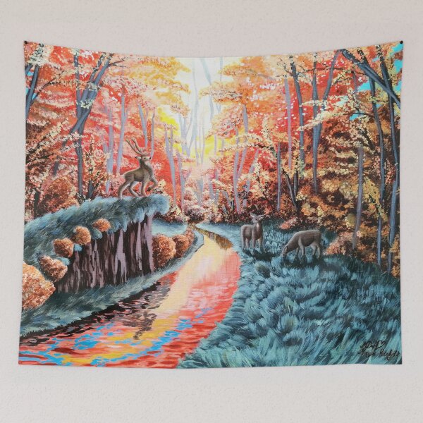 Item preview, In the middle of the autumn forest designed and sold by "mariadreamart".