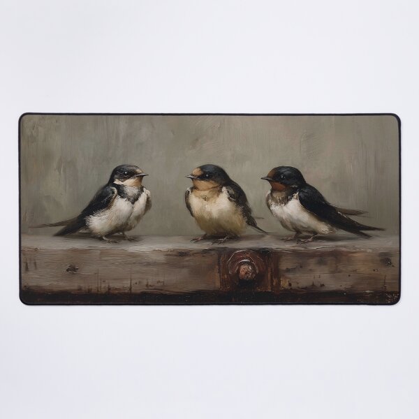 Item preview, Three Swallows Perched on a Beam designed and sold by lautir.