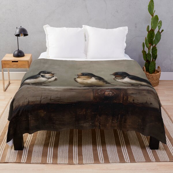 Item preview, Three Swallows Perched on a Beam designed and sold by lautir.