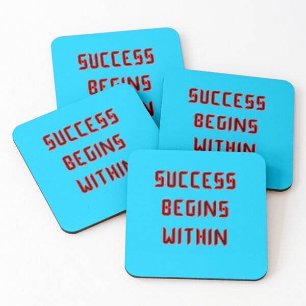 Item preview, Success Begins Within Motivational Typography Red Border Black Text designed and sold by GlidedFeather.