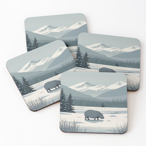 Item preview, Minimalist Winter Hippo designed and sold by NeatThingLover.