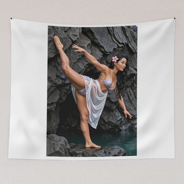 Item preview, Shanti dancer finds balance near lava rocks designed and sold by CathryneDelamort.