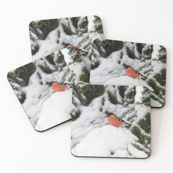 Item preview, Eurasian bullfinch winterscape in spruce designed and sold by Jouko Lehto Photography.