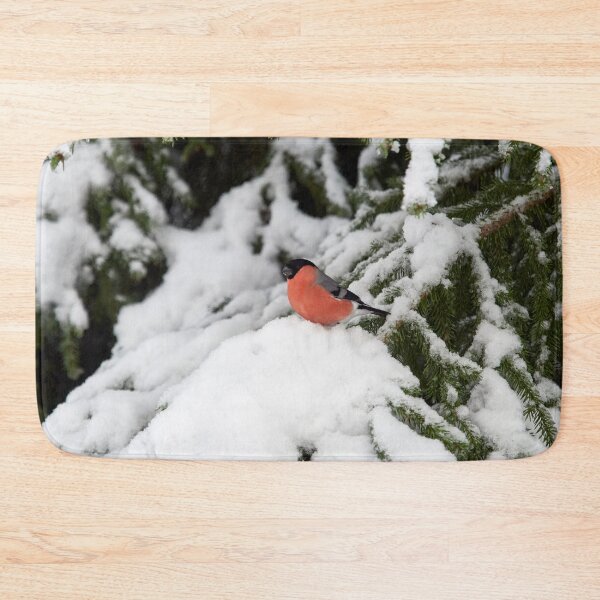 Item preview, Eurasian bullfinch winterscape in spruce designed and sold by Jouko Lehto Photography.