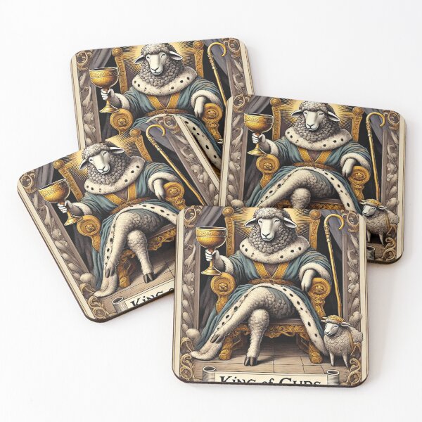 Item preview, Sheepism – King of Cups Tarot Card designed and sold by Thpoar.