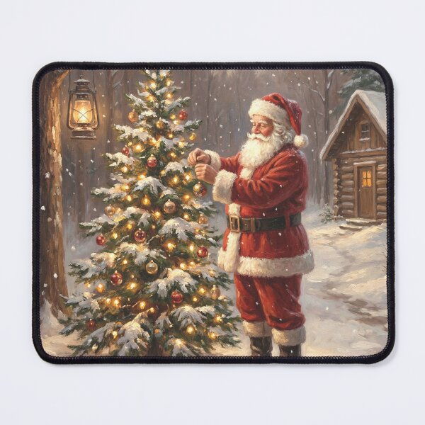 Item preview, Vintage Santa Decorating Christmas Tree designed and sold by DrewRomeoCo.