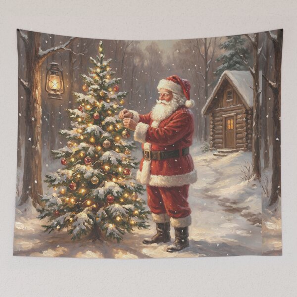 Item preview, Vintage Santa Decorating Christmas Tree  designed and sold by DrewRomeoCo.