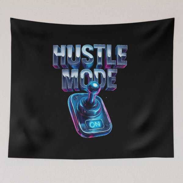 Item preview, HUSTLE MODE ON Neon Switch - Chrome Glow Power designed and sold by MKreative Studio.