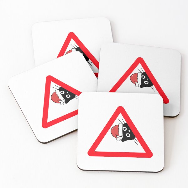 Item preview, Beware of Cats – Funny Sneaky Santa Cat E.U. Warning Sign Design designed and sold by Artycom.