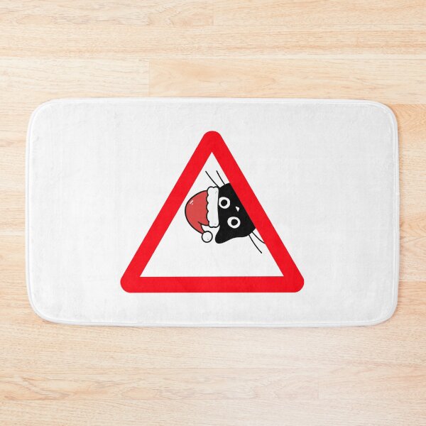 Item preview, Beware of Cats – Funny Sneaky Santa Cat E.U. Warning Sign Design designed and sold by Artycom.