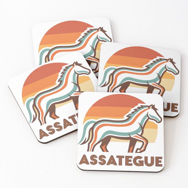 Item preview, Assateague Wild Horse – Retro Wave Style Illustration designed and sold by KivaroArt.