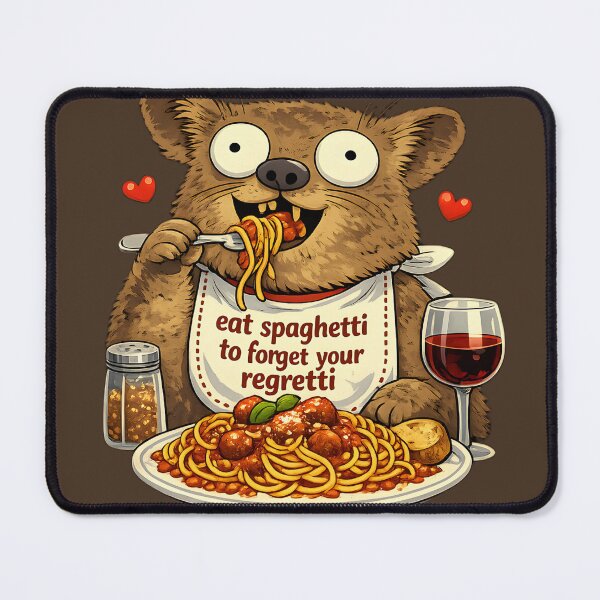 Item preview, eat spaghetti to forget your regretti - hyrax advice designed and sold by naiverider.
