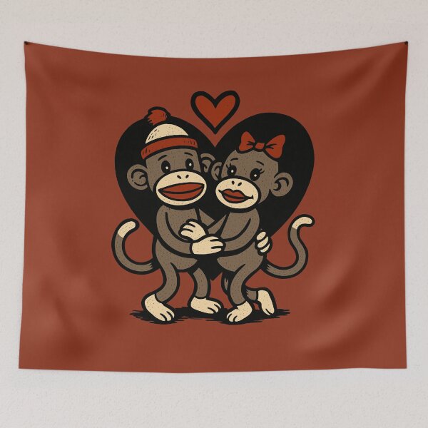Item preview, Sock Monkey Valentines designed and sold by Ghost on Toast.