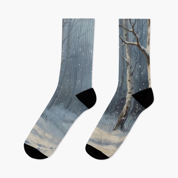 Item preview, Winter Forest Oil Painting – Snowy Birch Trees Landscape Wall Art designed and sold by DesignAnother.
