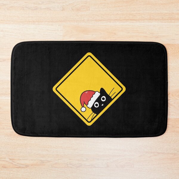 Item preview, Beware of Cats – on Black Funny Sneaky Santa Cat U.S. Warning Sign Design designed and sold by Artycom.