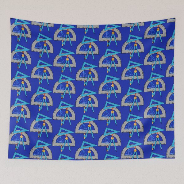 Item preview, Geometry Tools Design - Compass, Set Square & Triangle Illustration designed and sold by LunaPrintCo.