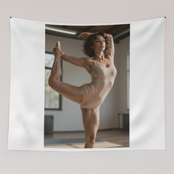 Item preview, Sarah athletic woman finds balance indoors designed and sold by CathryneDelamort.
