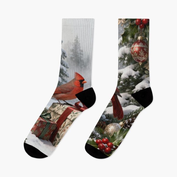Item preview, Red Cardinal Christmas Winter Snowy Pines designed and sold by DrewRomeoCo.