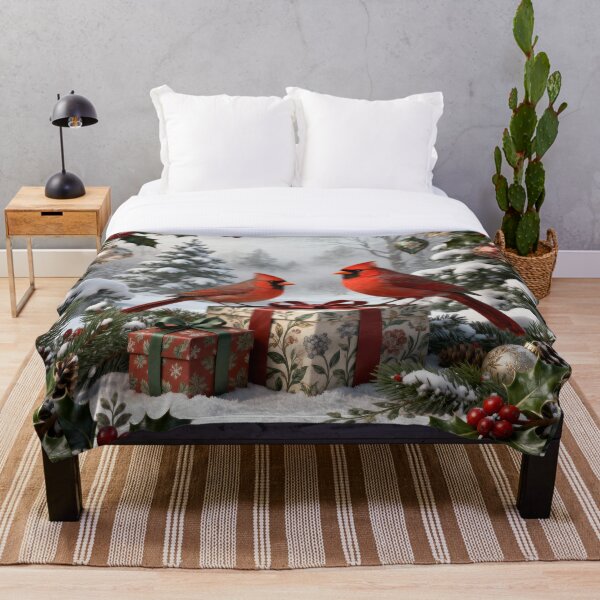 Item preview, Cardenal rojo Navidad Invierno Pinos nevados designed and sold by DrewRomeoCo.