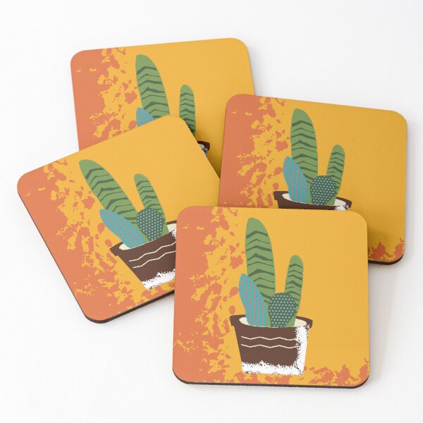 Item preview, Potted Plant Illustration Vibrant  Stylized Colorful Leaves with Zigzag and Polka Dot Patterns on Warm Textured Background designed and sold by AtonuHaque.