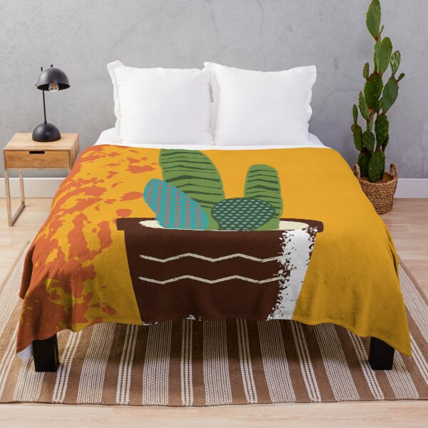 Item preview, Potted Plant Illustration Vibrant Stylized Colorful Leaves with Zigzag and Polka Dot Patterns on Warm Textured Background designed and sold by AtonuHaque.