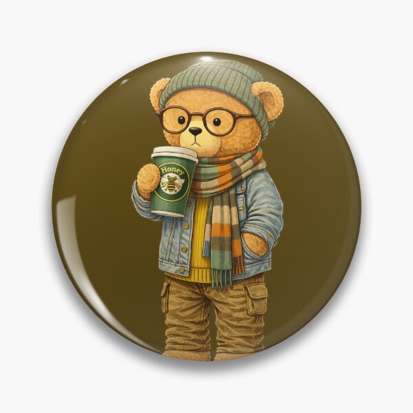 Item preview, Honey Brew Teddy — Cozy Bear with Sweet Coffee Vibes designed and sold by BB Design Garage.