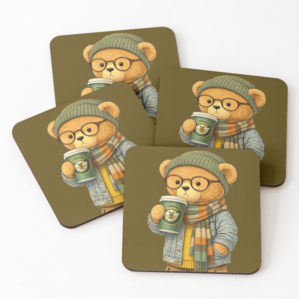 Item preview, Honey Brew Teddy — Cozy Bear with Sweet Coffee Vibes designed and sold by BB Design Garage.