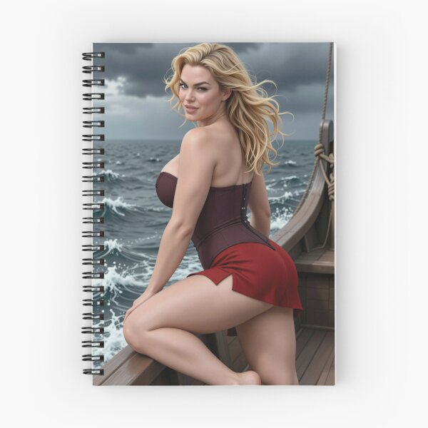 Item preview, Blonde woman in red corset on ship deck designed and sold by CathryneDelamort.