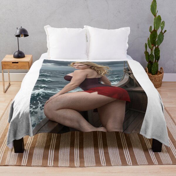 Item preview, Blonde woman in red corset on ship deck designed and sold by CathryneDelamort.
