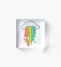 Cloud Rainbow Barf Acrylic Block