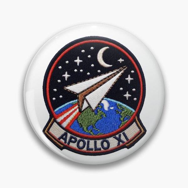 Item preview, Apollo XI Paper Airplane Parody Patch Sticker designed and sold by octozap.