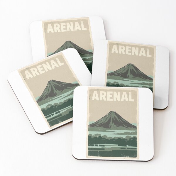 Item preview, Arenal Volcano Costa Rica Vintage Travel Poster – Minimalist Landscape Art designed and sold by MiszungART.