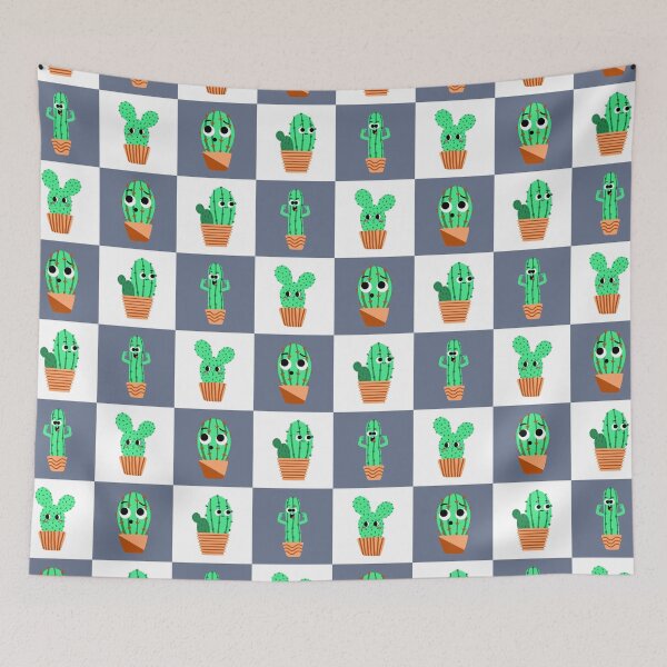 Item preview, Cute cactuses with happy faces pattern designed and sold by St3fy.