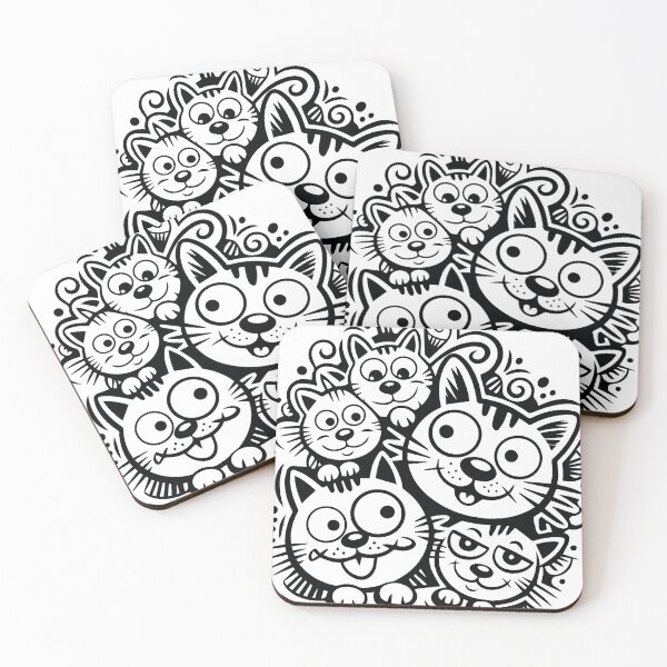 Item preview, Cute and funny cats doodle vector set. Cartoon cat or kitten characters design collection with flat color in different poses. Set of purebred pet animals isolated on white background. designed and sold by paratynka.