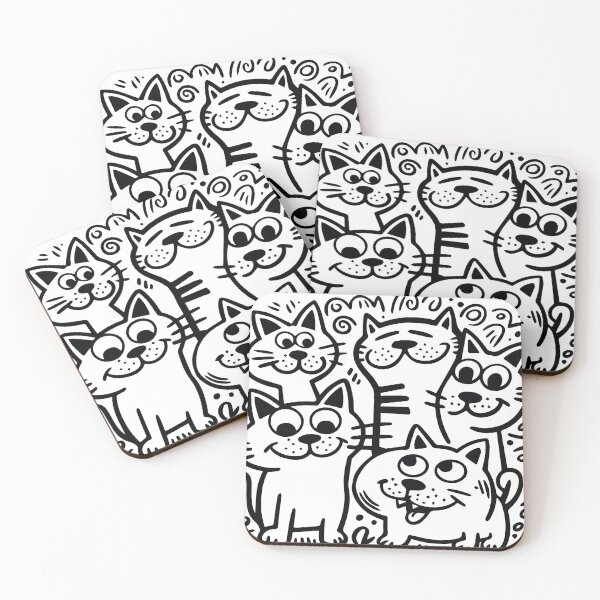 Item preview, Cute and funny cats doodle vector set. Cartoon cat or kitten characters design collection with flat color in different poses. Set of purebred pet animals isolated on white background. designed and sold by paratynka.