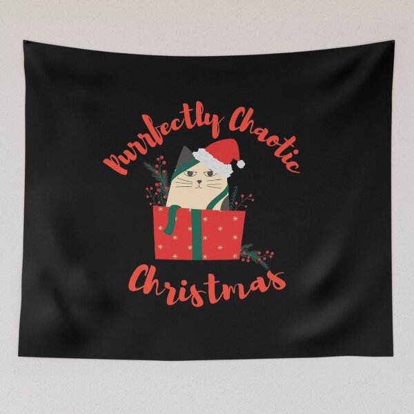 Item preview, Purrfectly Chaotic Christmas – on Black Funny Cat Holiday Design Quote for Cat Lovers designed and sold by Artycom.