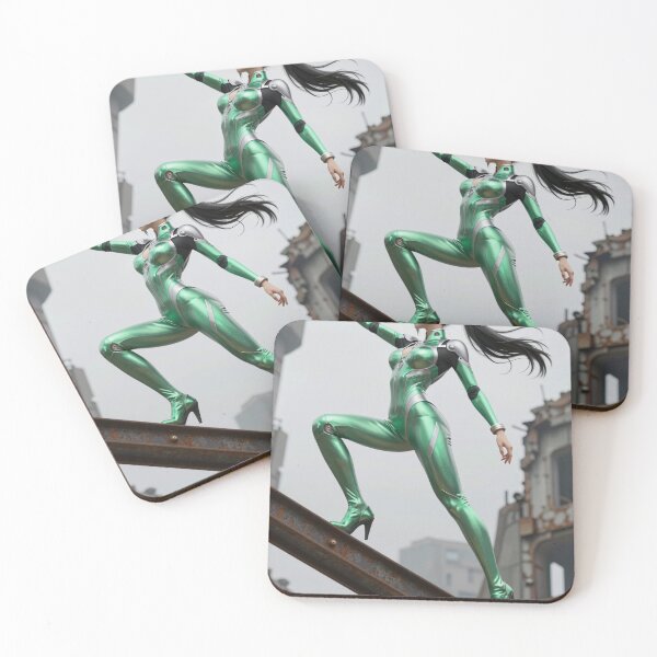 Item preview, Woman in green suit finds balance amid ruins designed and sold by CathryneDelamort.