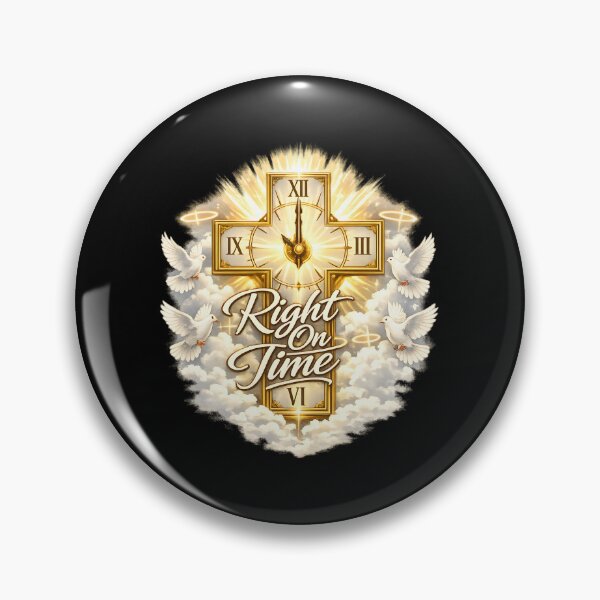 Item preview, Gold Cross Right on Time | Christian Prayer Quote designed and sold by Zuriel Hargrove.