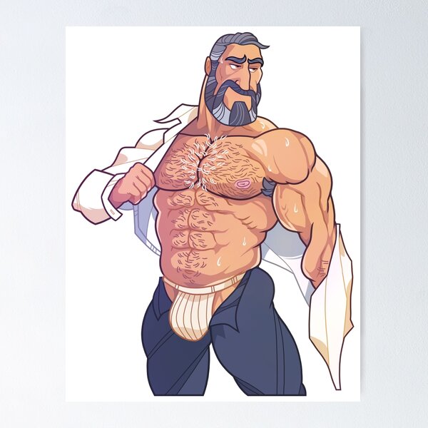 Item preview, Gay bear daddy taking shirt off V.2 designed and sold by vincettiart.
