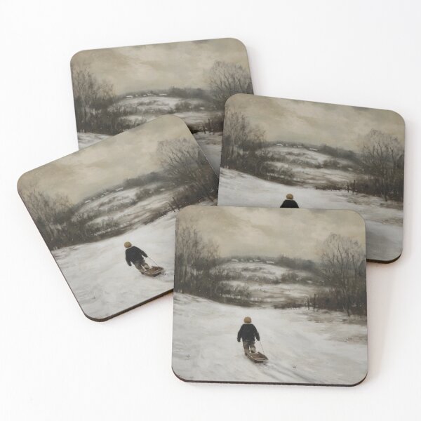 Item preview, Child with sled in Snowy Landscape designed and sold by lautir.