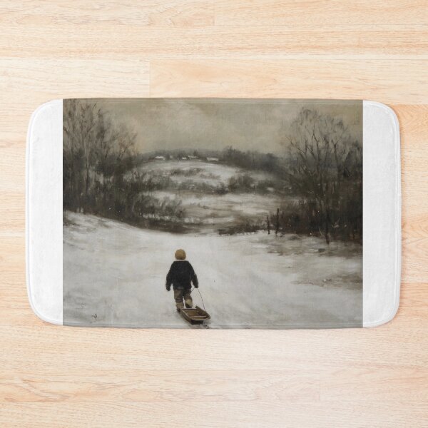 Item preview, Child with sled in Snowy Landscape designed and sold by lautir.