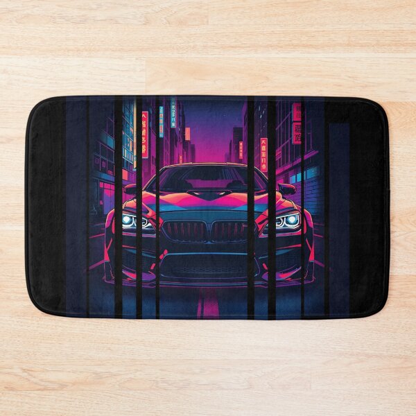 Item preview, B.W M6 sideways cyberpunk neon city, high contrast colors, cinematic lighting, bold vector illustration 10 designed and sold by Neon G.