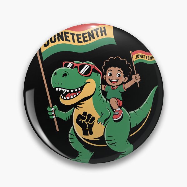 Item preview, Juneteenth Black King Riding T Rex Dino Funny Boys Kids Flag designed and sold by duolastgend.