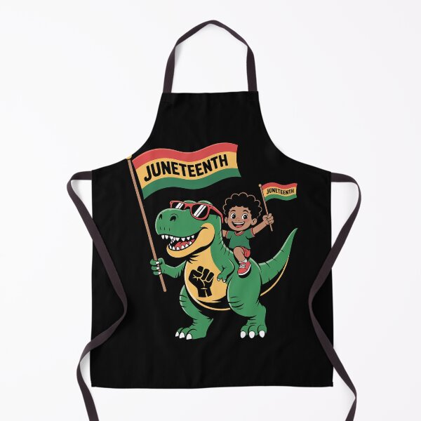 Item preview, Juneteenth Black King Riding T Rex Dino Funny Boys Kids Flag designed and sold by duolastgend.