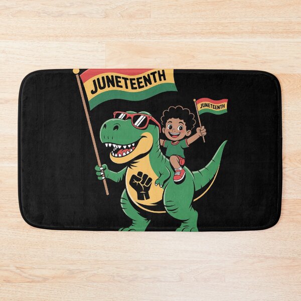 Item preview, Juneteenth Black King Riding T Rex Dino Funny Boys Kids Flag designed and sold by duolastgend.