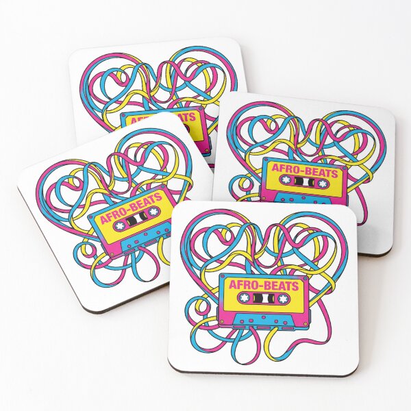 Item preview, Afro-Beats Heart Tape - Retro Cassette Music Art designed and sold by Everyday Epics.