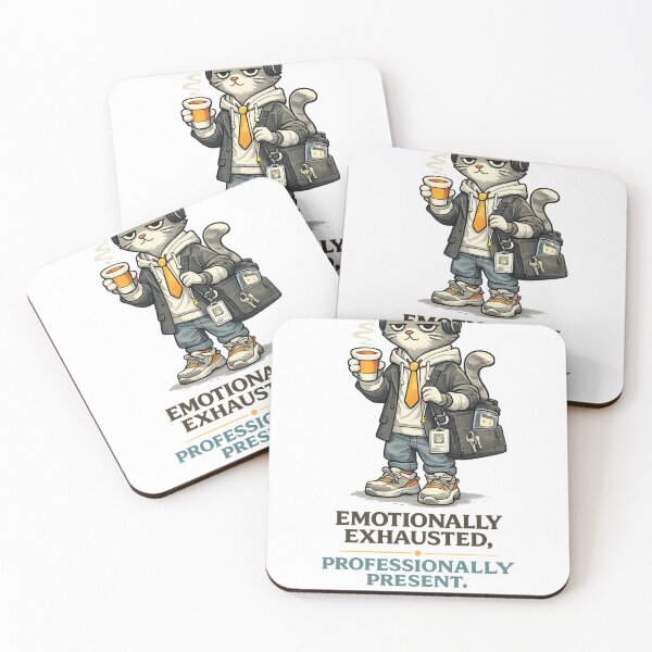Item preview, Emotionally Exhausted, Professionally Present – Gen Z Office Cat designed and sold by CraftLum.