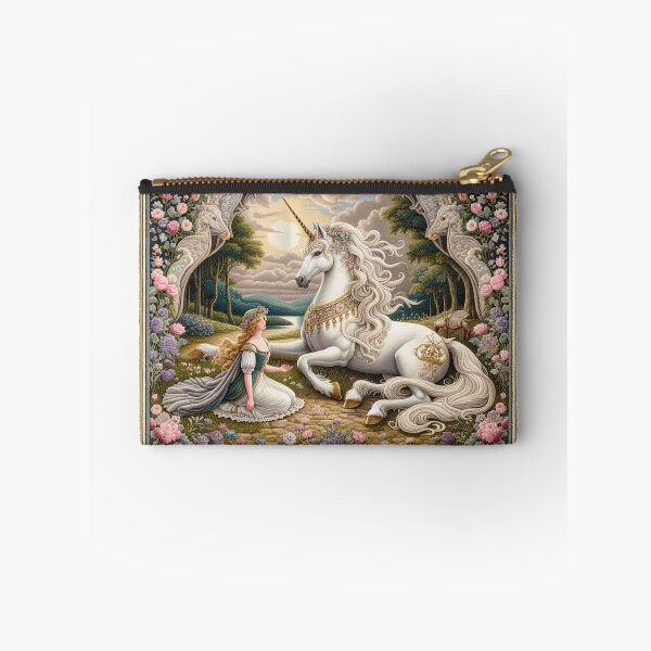 Item preview, Folklore Unicorn, Rug, Princesscore Decor, William Morris Inspired, Cottagecore Aesthetic, Fairycore, Magical Unicorn, Art Medieval designed and sold by DrewRomeoCo.